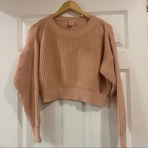 Urban Outfitters Crop Pink Sweater Small